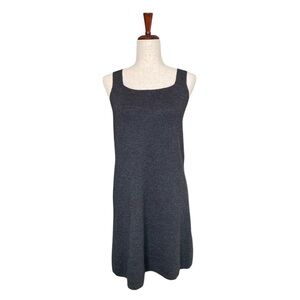 Vintage DKNY Essentials Gray Wool Tank Dress Shift Knee-Length Square Neck S